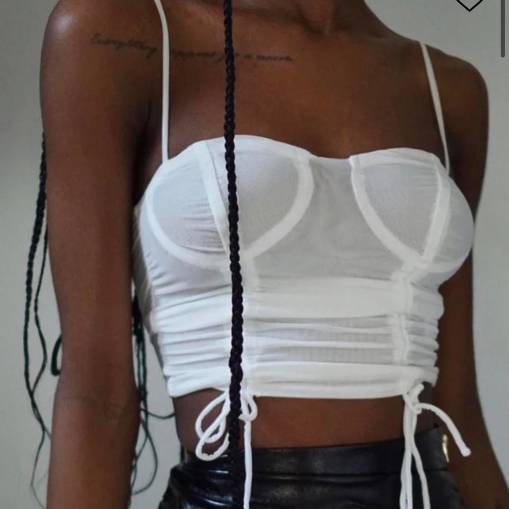 NWT Princess Polly White Sheer Mesh Corset tank top size 8